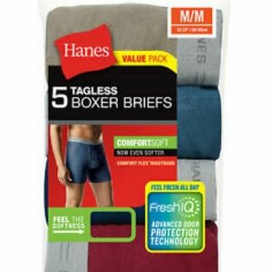 5 Pack Hanes Men Boxer Briefs
